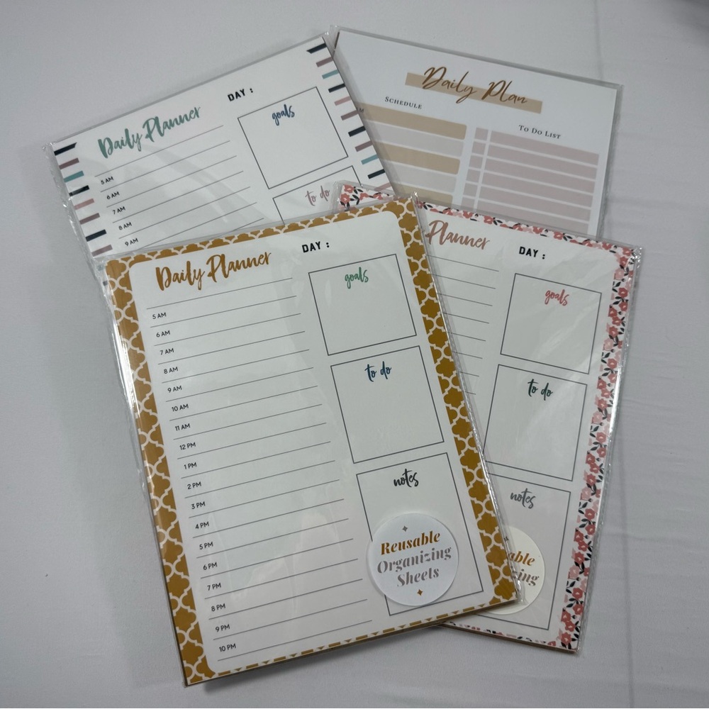 New-Custom Made Daily Planner Reusable Organizer Sheet w/Wet Erase Marker